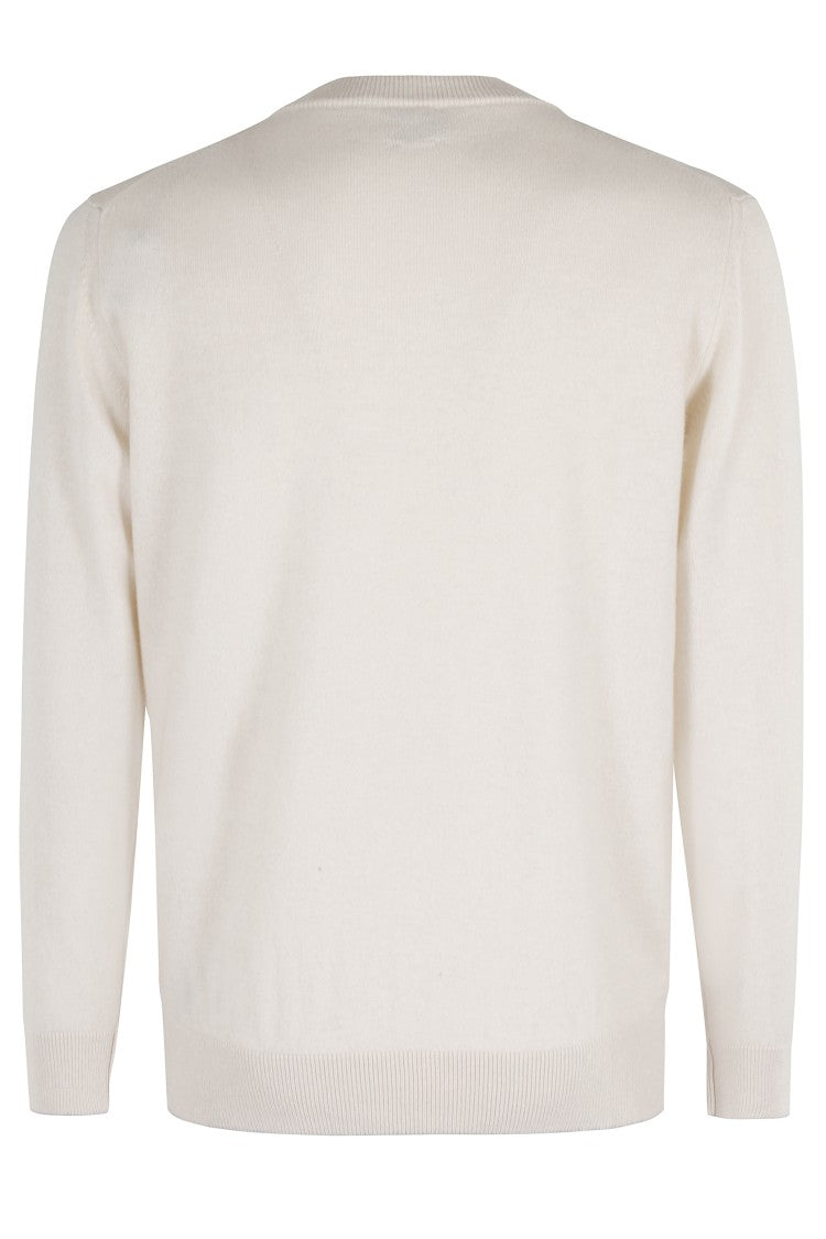 Regular Fit Beige Cashmere Crewneck Sweater
