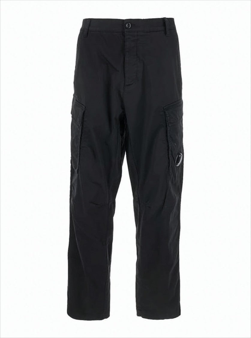 Cargo-Inspired Straight Pants with Iconic Logo Patch