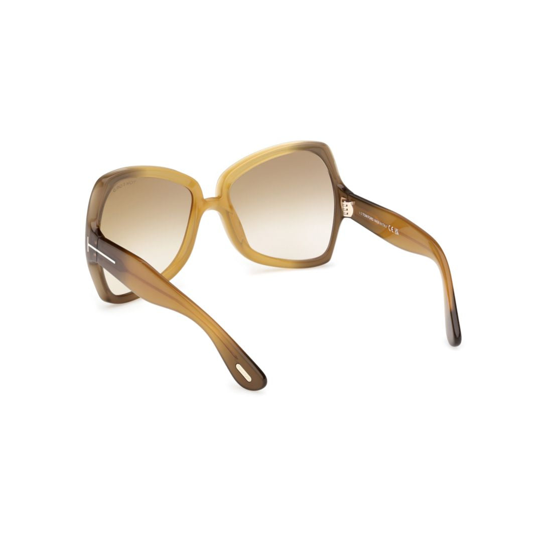 Ft1222 Gradient Brown Acetate Oversized Square Sunglasses