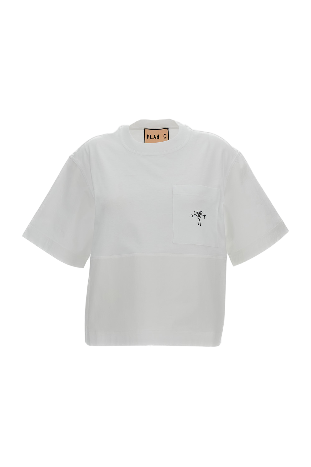 Crew-Neck T-Shirt with Paneled Design