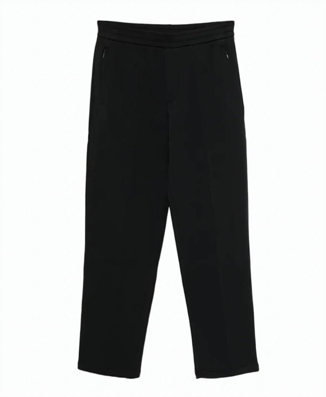 Straight Technical Stretch Elastic Waist Trousers