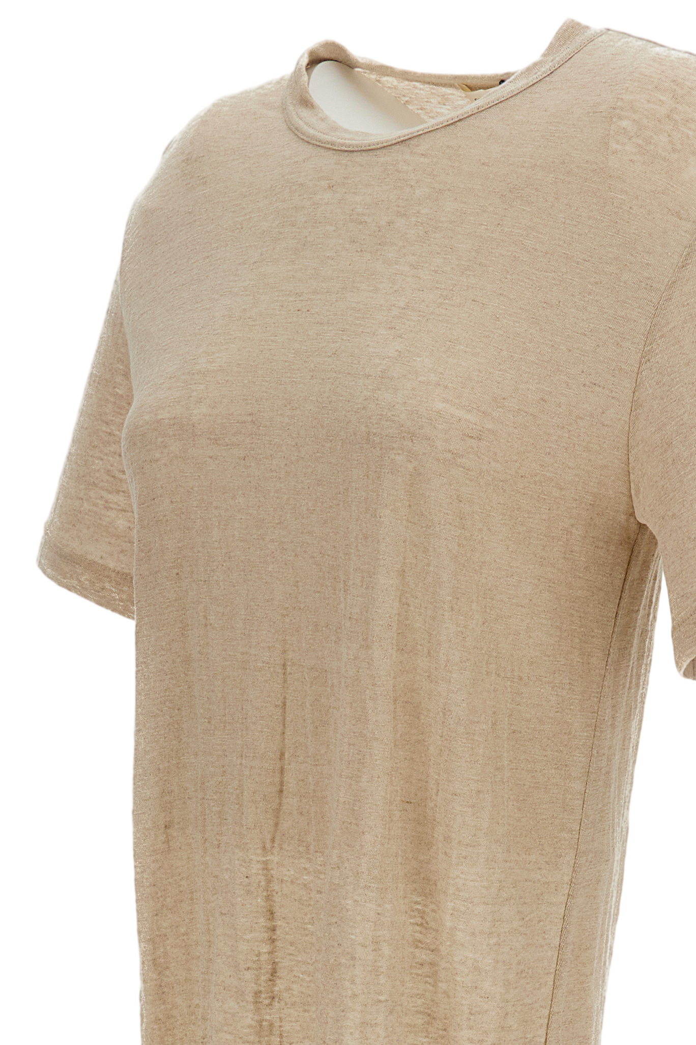 Beige Linen Short-Sleeve T-Shirt