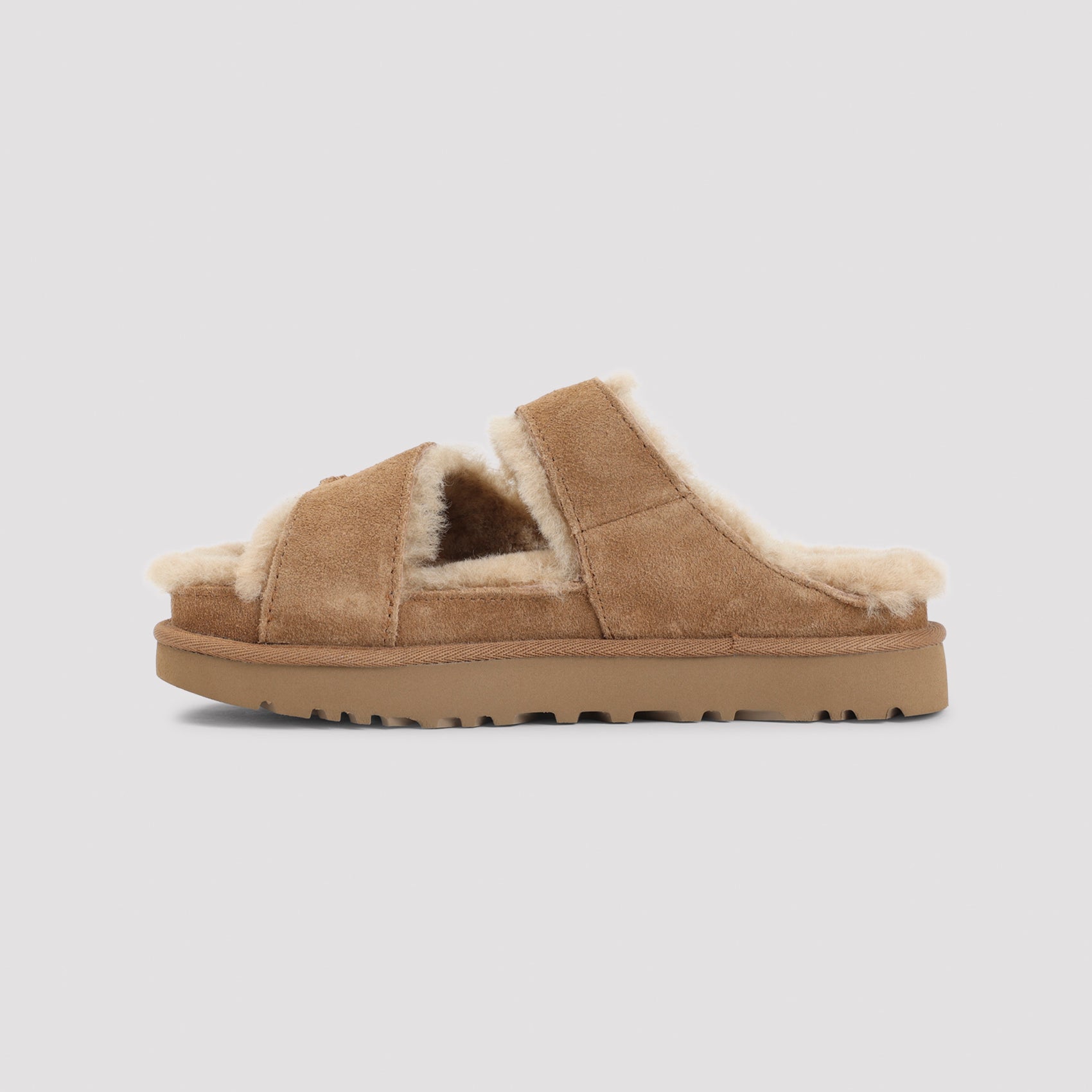 Suede And Shearling Ugg Sandals