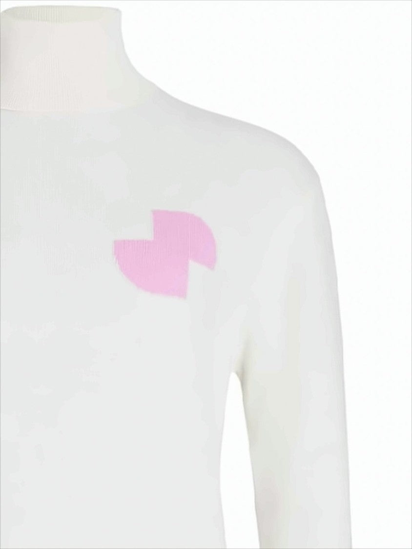 White Turtleneck Sweater with Cashmere Blend