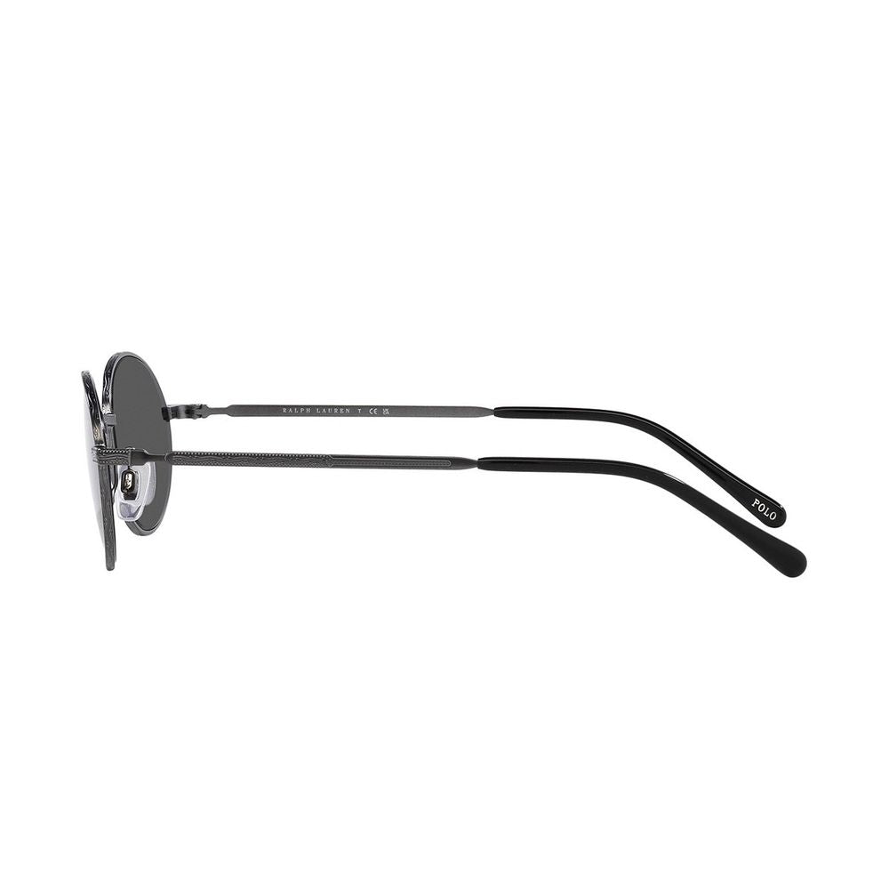 Ph3145 Refined Black Metal Oval Sunglasses