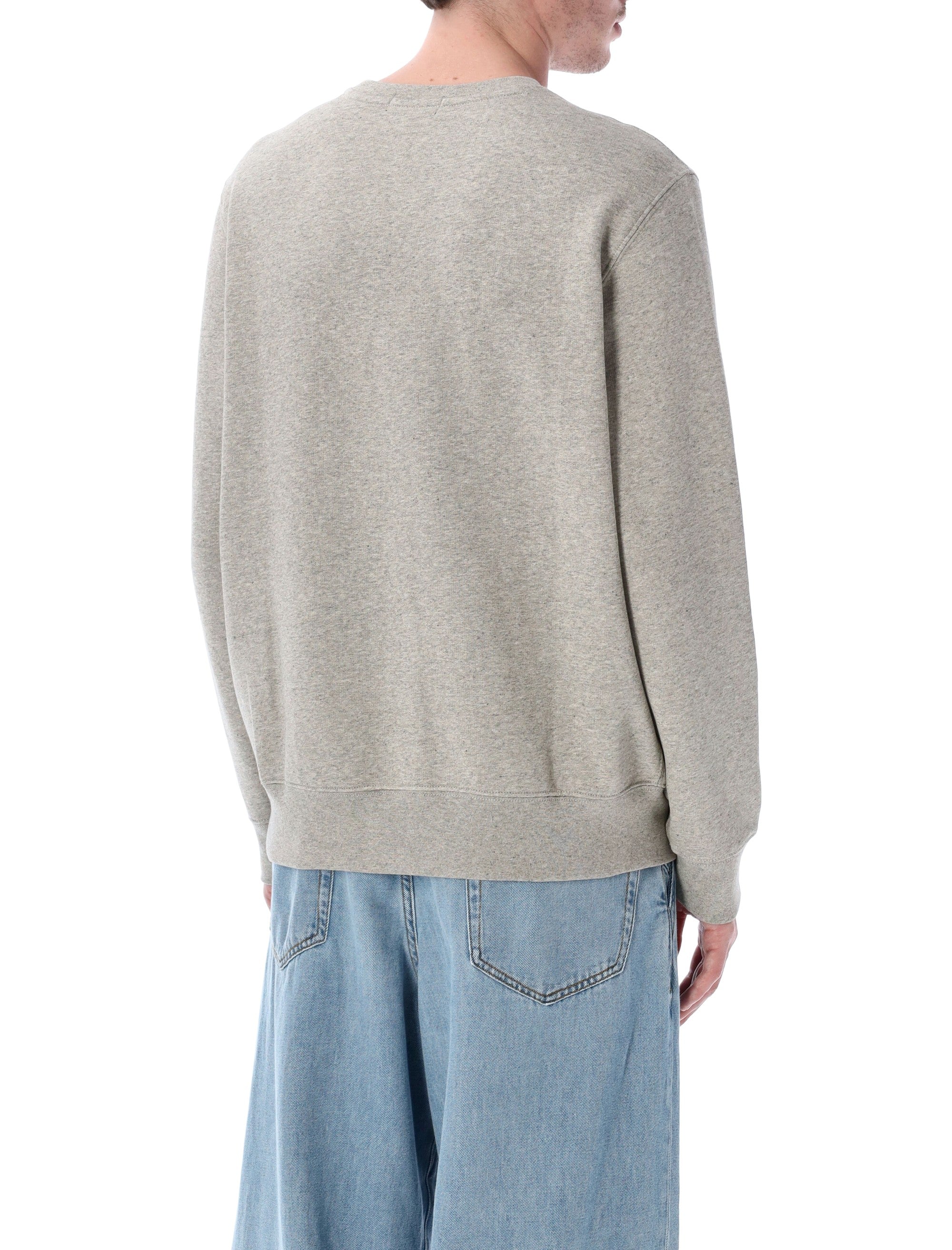 Andover Grey Polo Bear Sweatshirt with Classic Crew Neckline