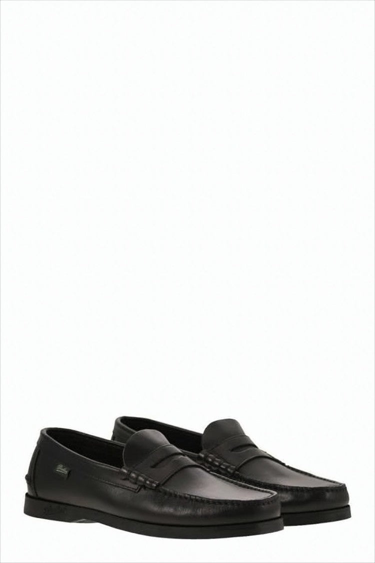 Penny Loafers with Smooth Leather and Rubber Sole