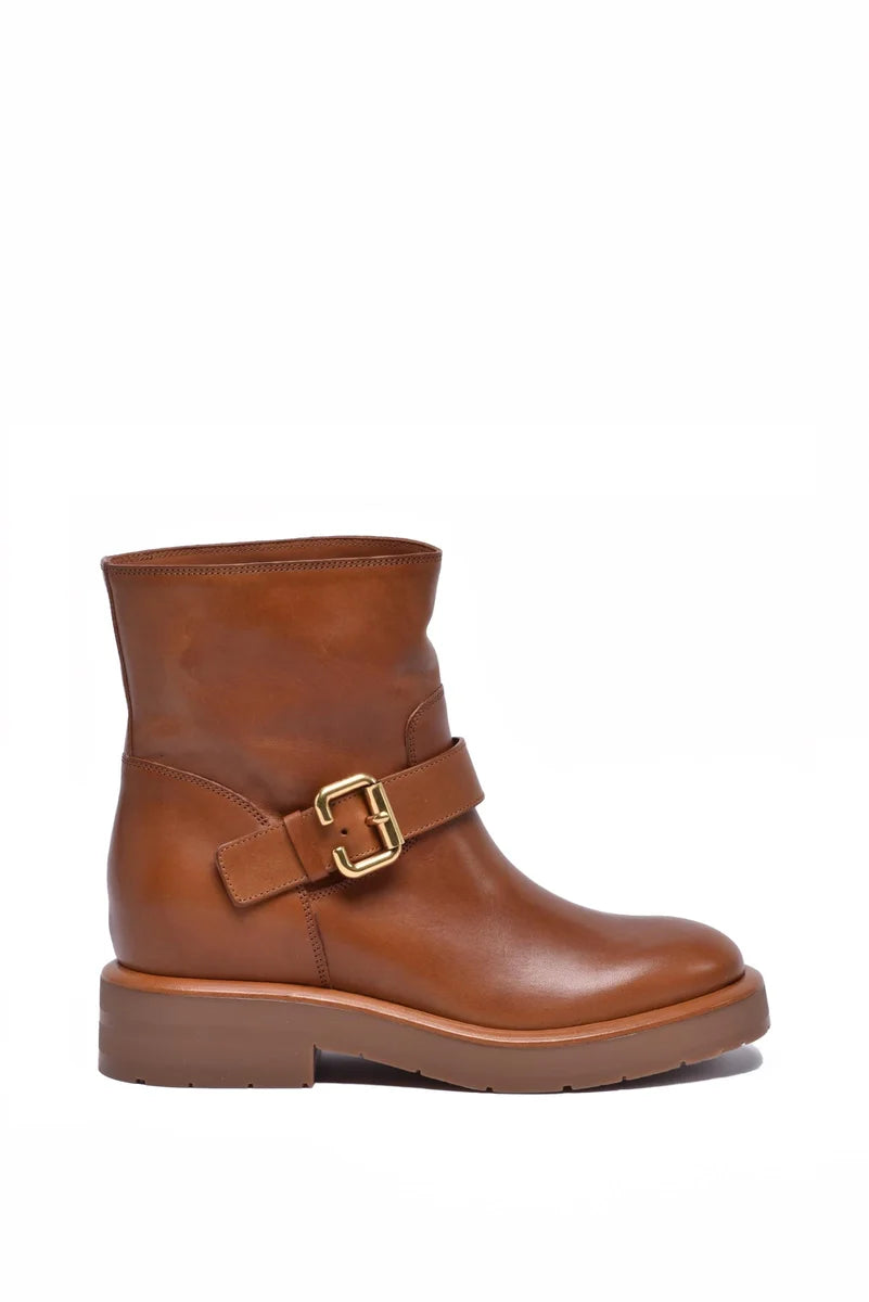 Biker Ankle Boot - Brown