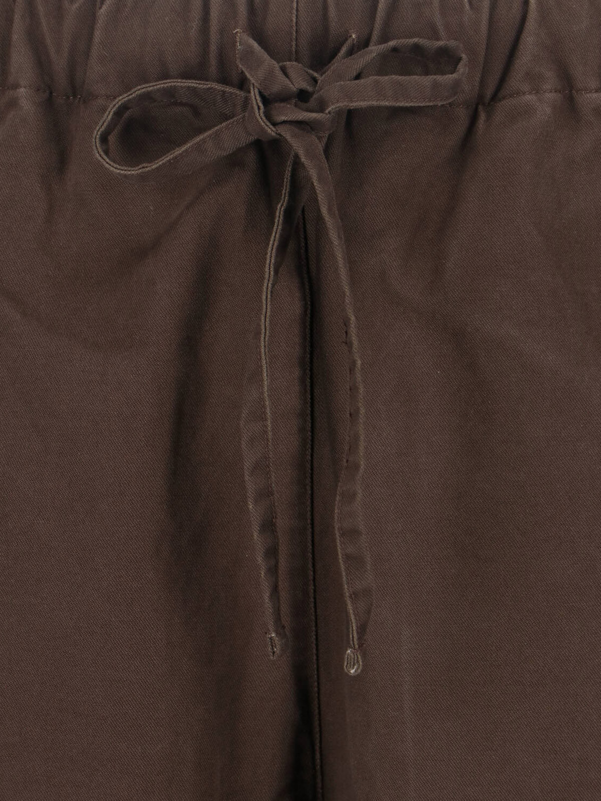 Brown Loft Wide-Leg Cotton Pants