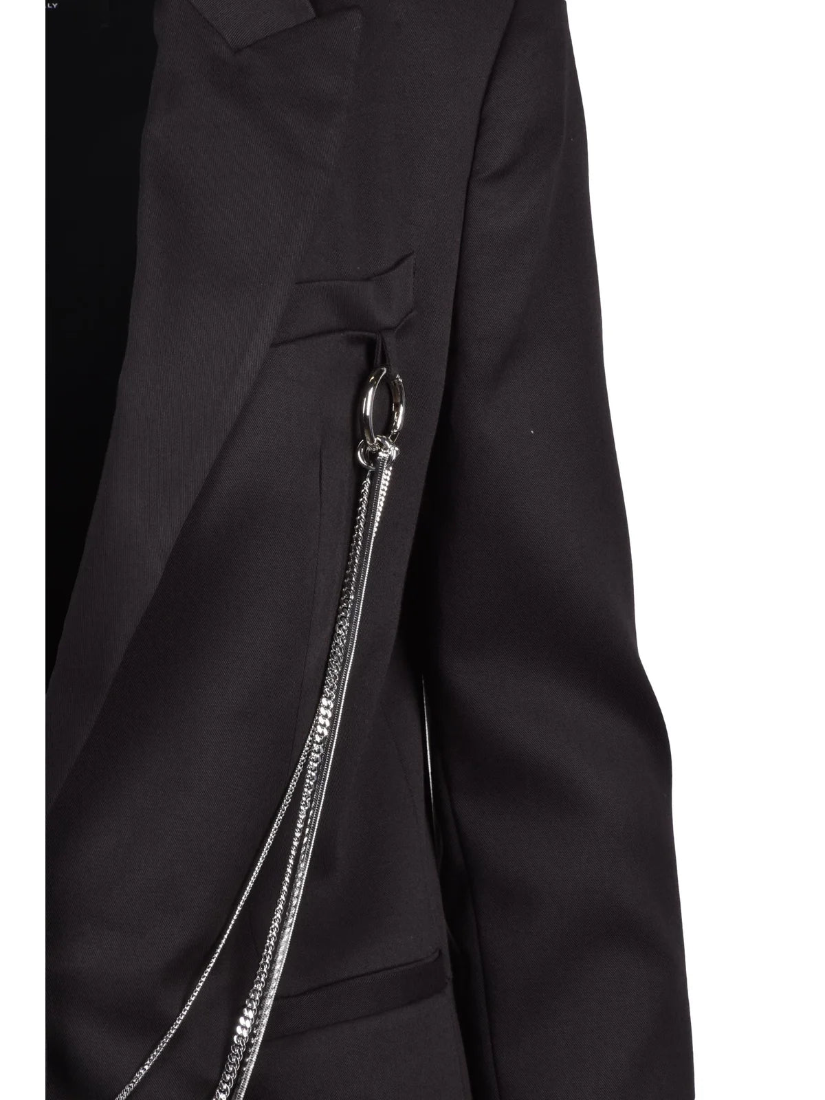 Black Cotton Viscose Elastane Rounded Jacket