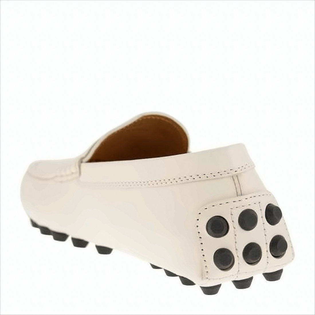 Leather Loafer with Penny Strap and Rubber-Studded Sole