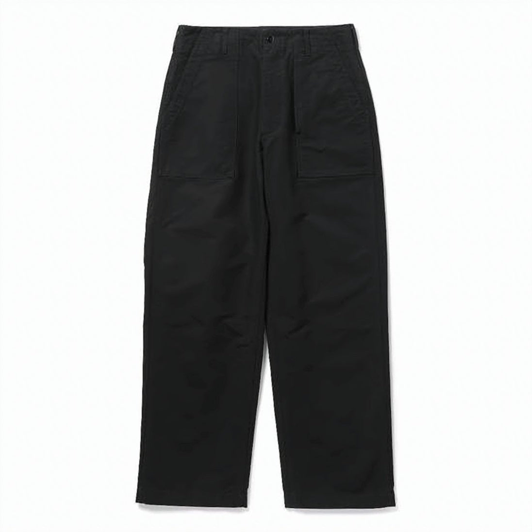 Straight-Fit Black Pants with High Waist