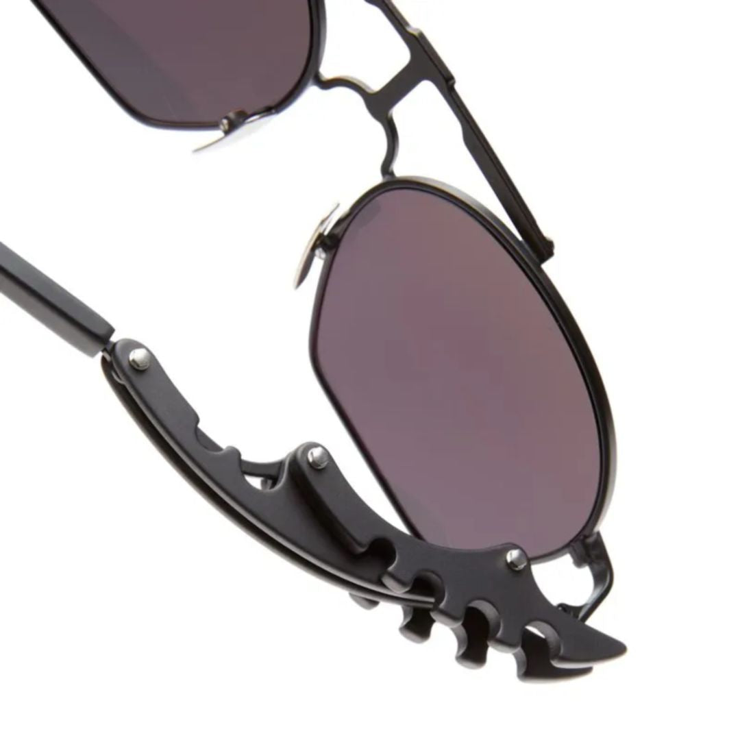 O24 Geometric Frame Sunglasses with Intricate Cut-Out Details