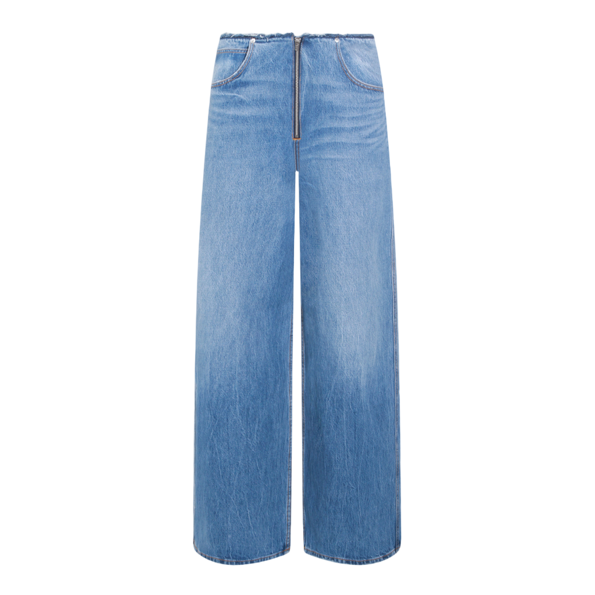 Wide-Leg Denim Jeans with High Waist