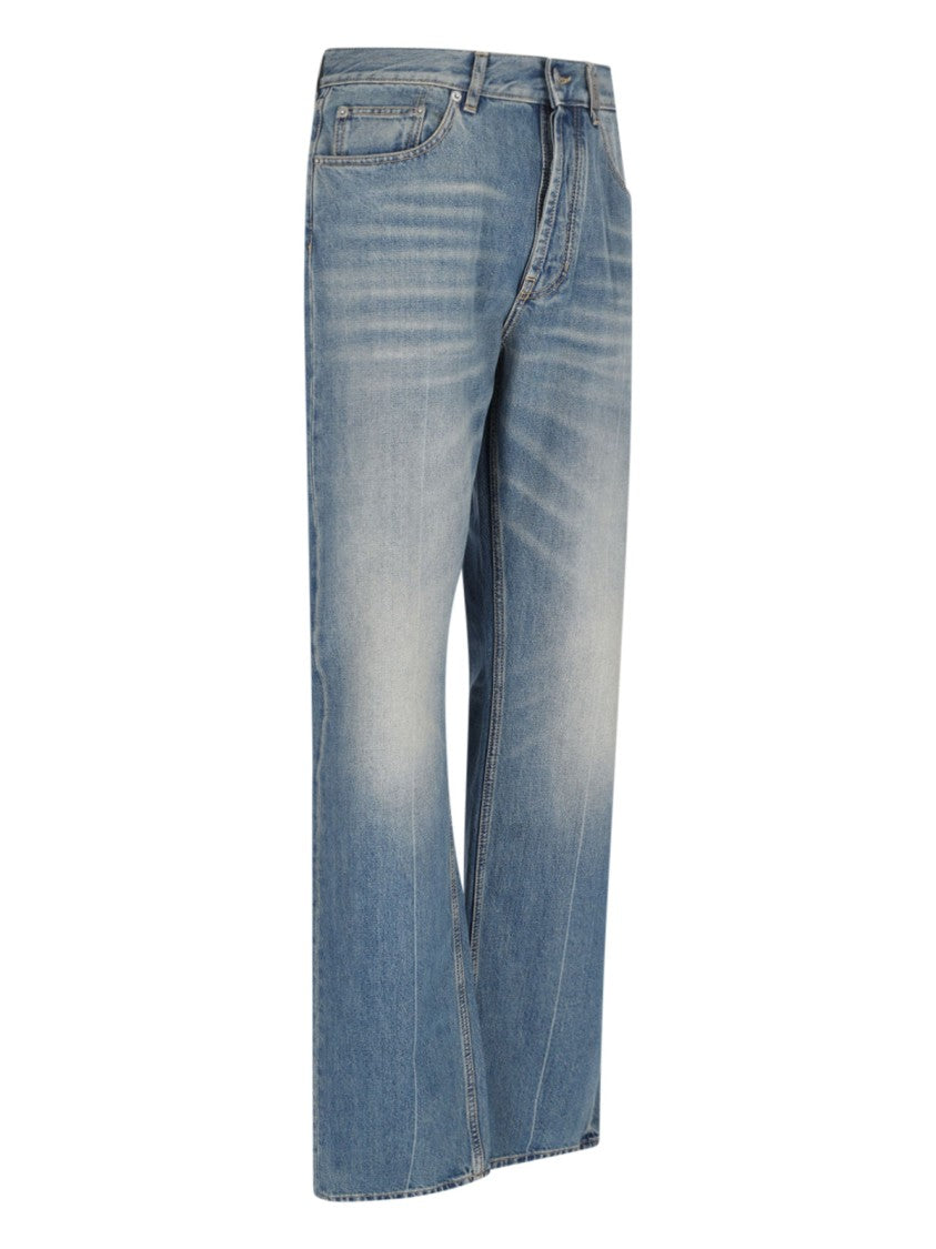 Distressed Straight Jeans – Blue