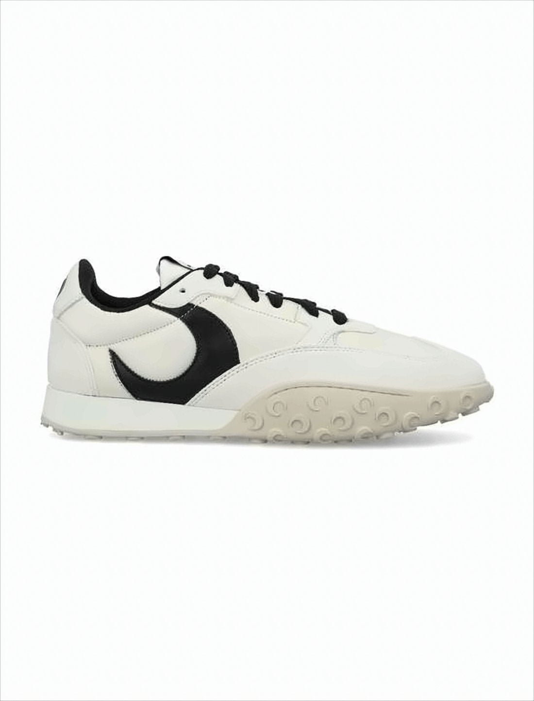 Calf Leather Sneakers with Crescent Accent