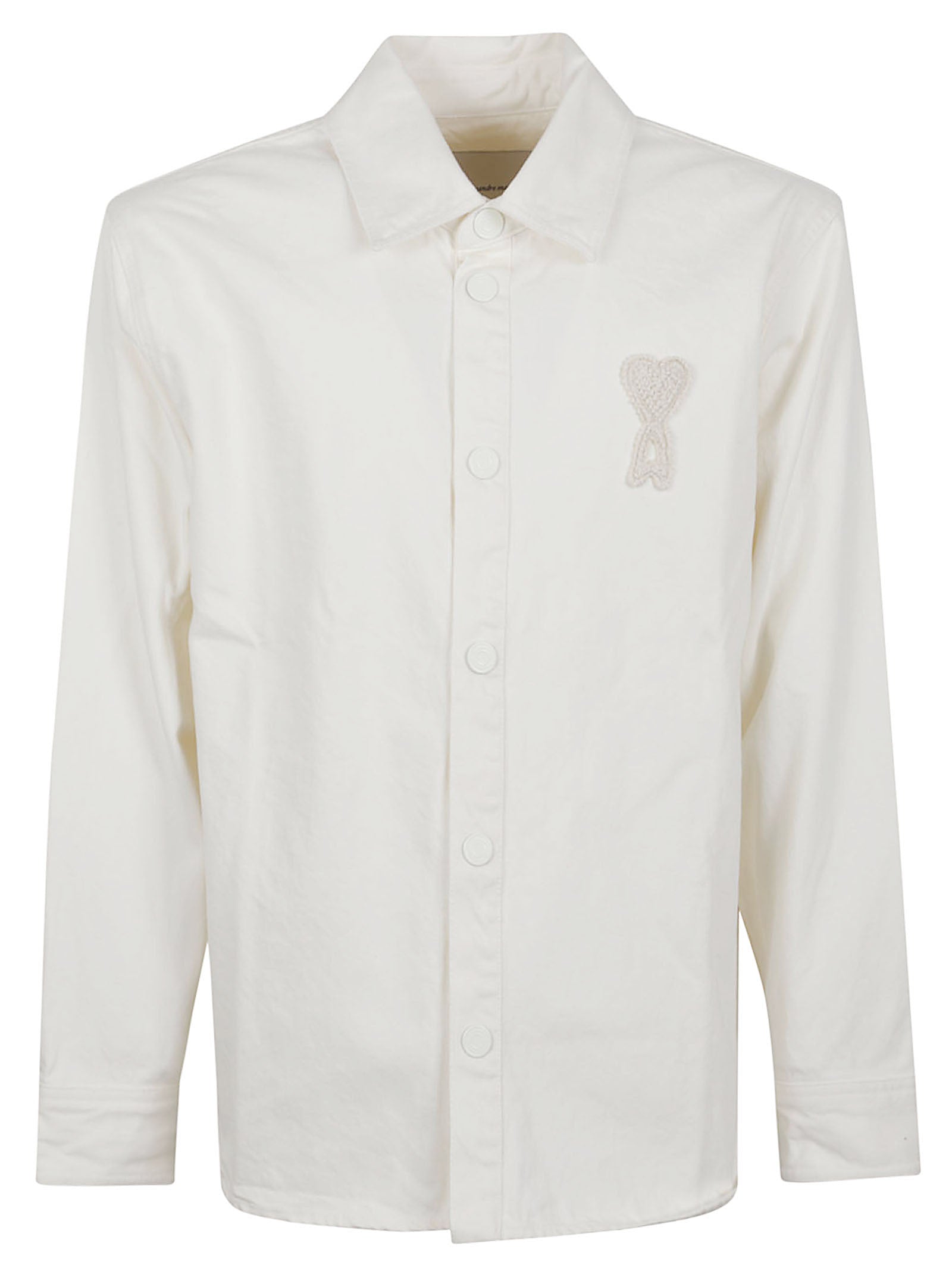 Heavy Cotton Denim Overshirt with Crocheted Patch