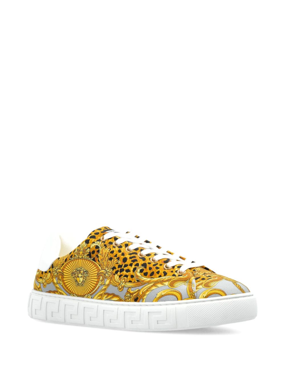 Gold-Tone Animal Print Baroque Sneakers