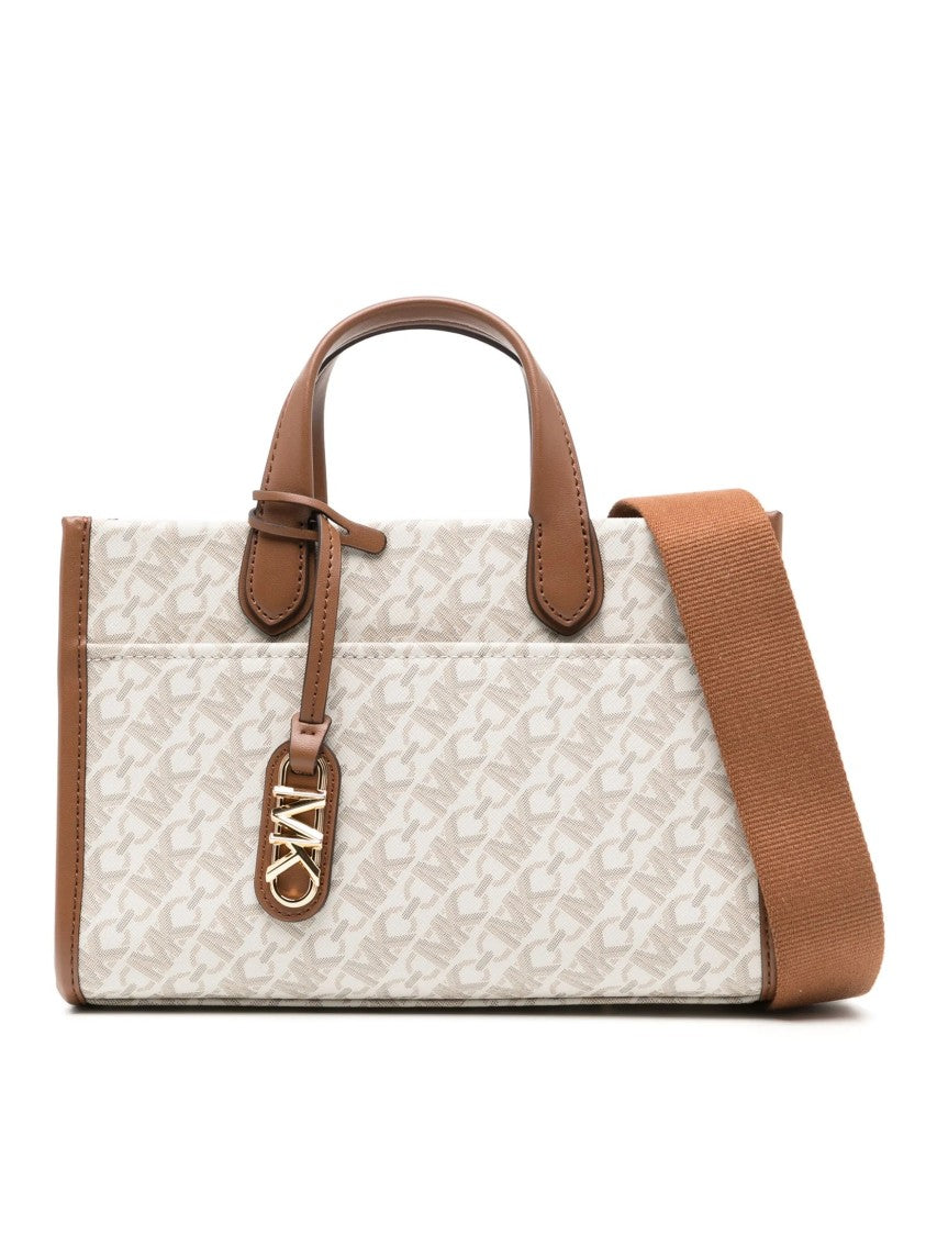 Structured Handbag With Signature Logo Pattern