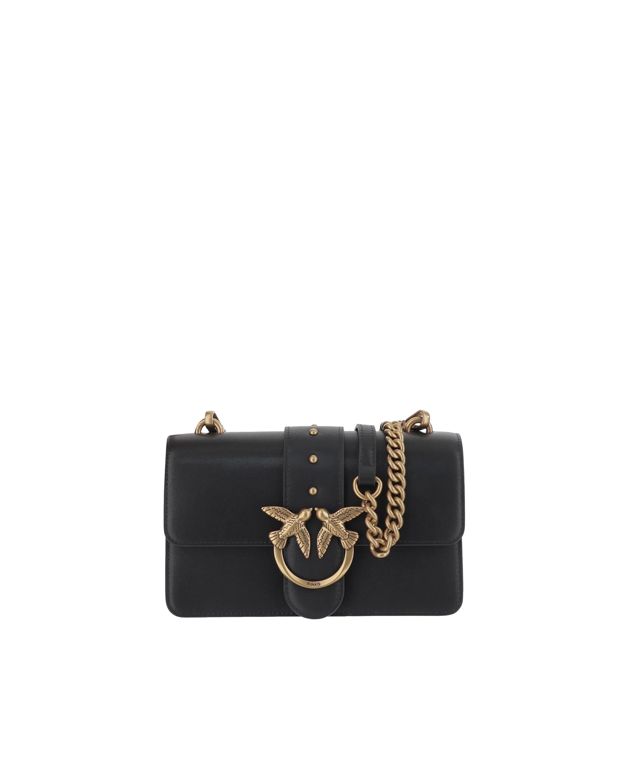 Black/Antique Gold Love Bag Mini Crossbody Bag