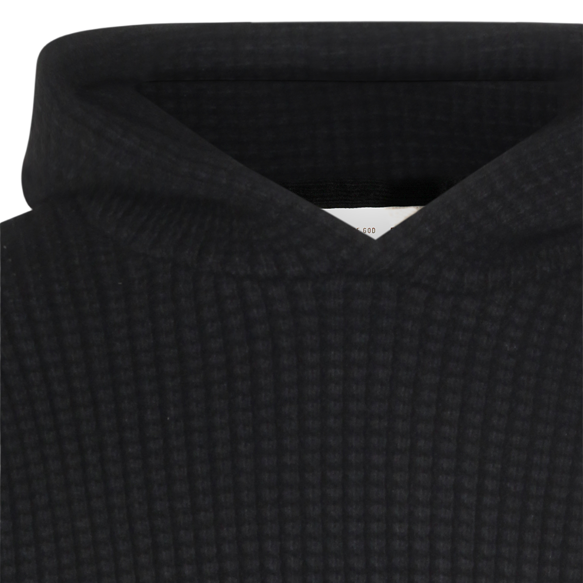 Sweter z kapturem o fakturze waflowej