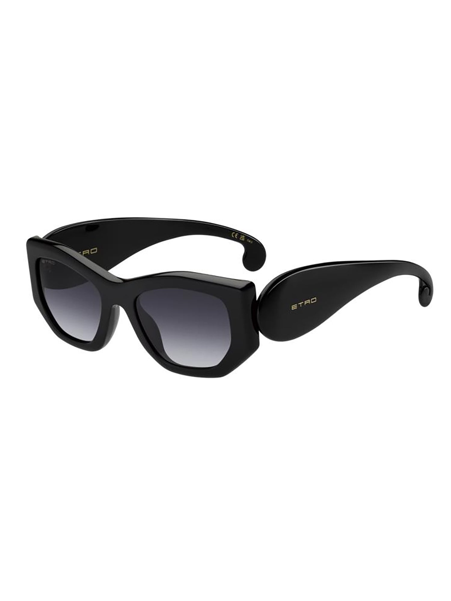 Oversized Gradient Black Acetate Sunglasses