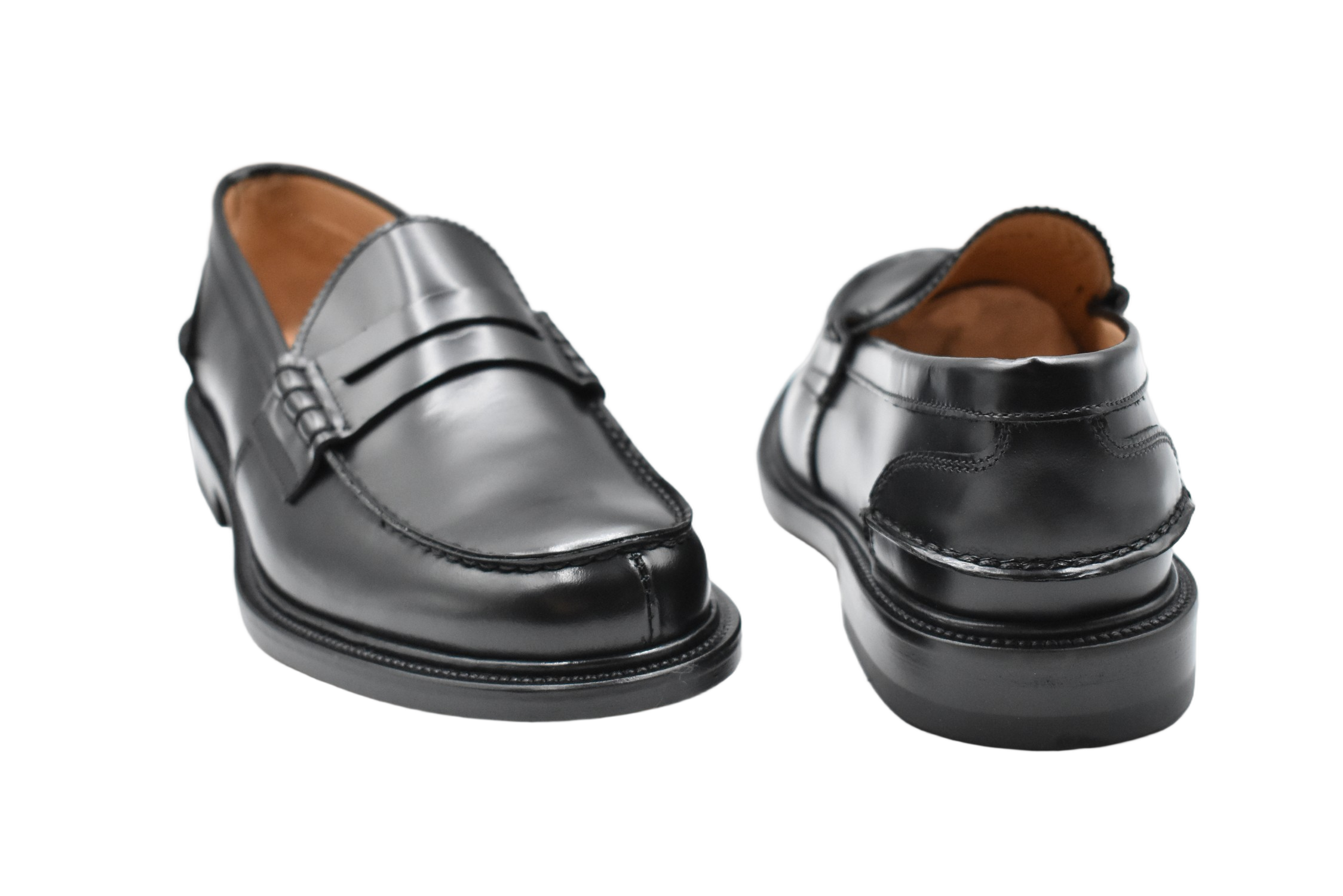 Polished Black Leather Loafers