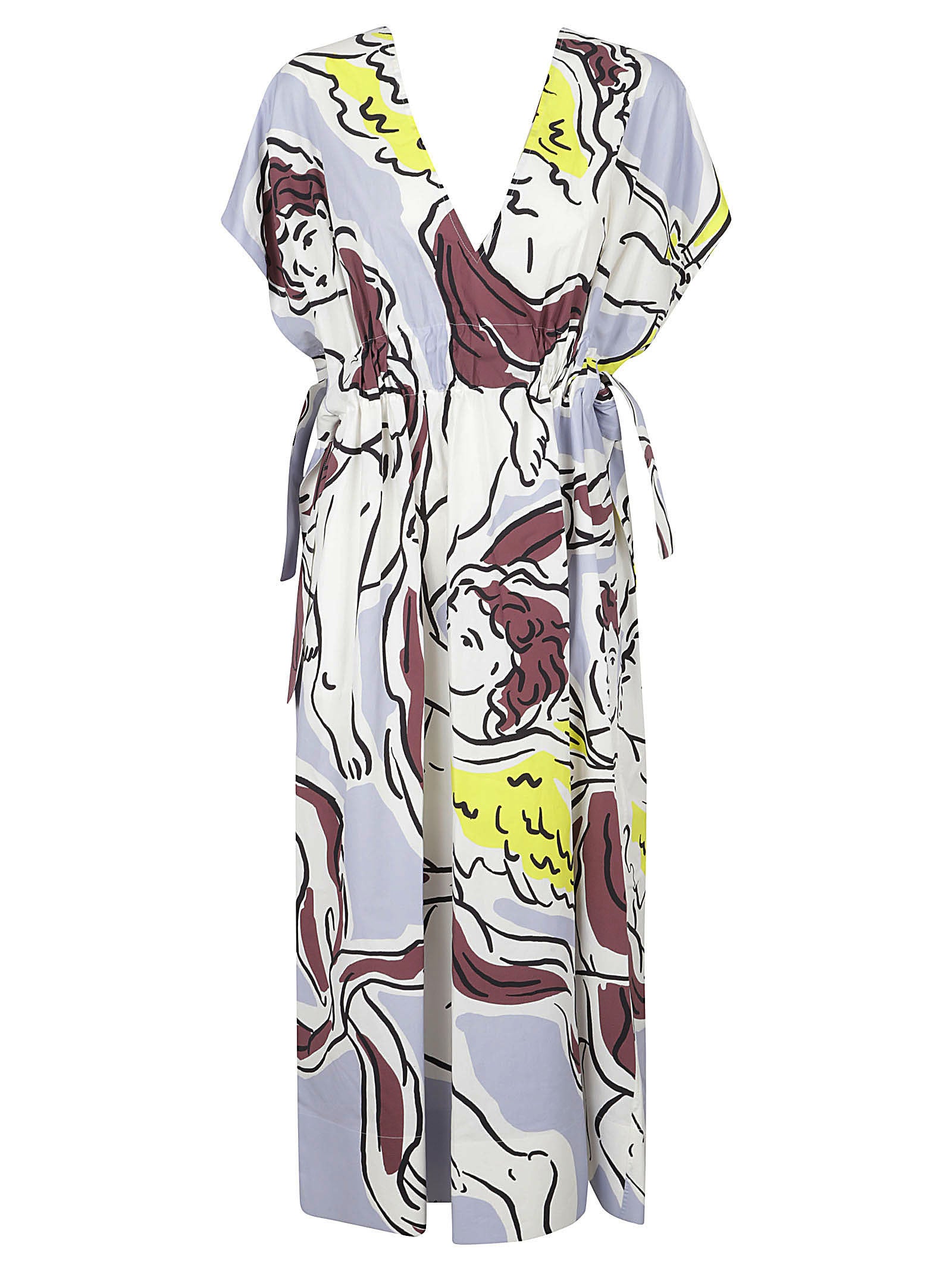 Multicolor Abstract Print Midi Dress