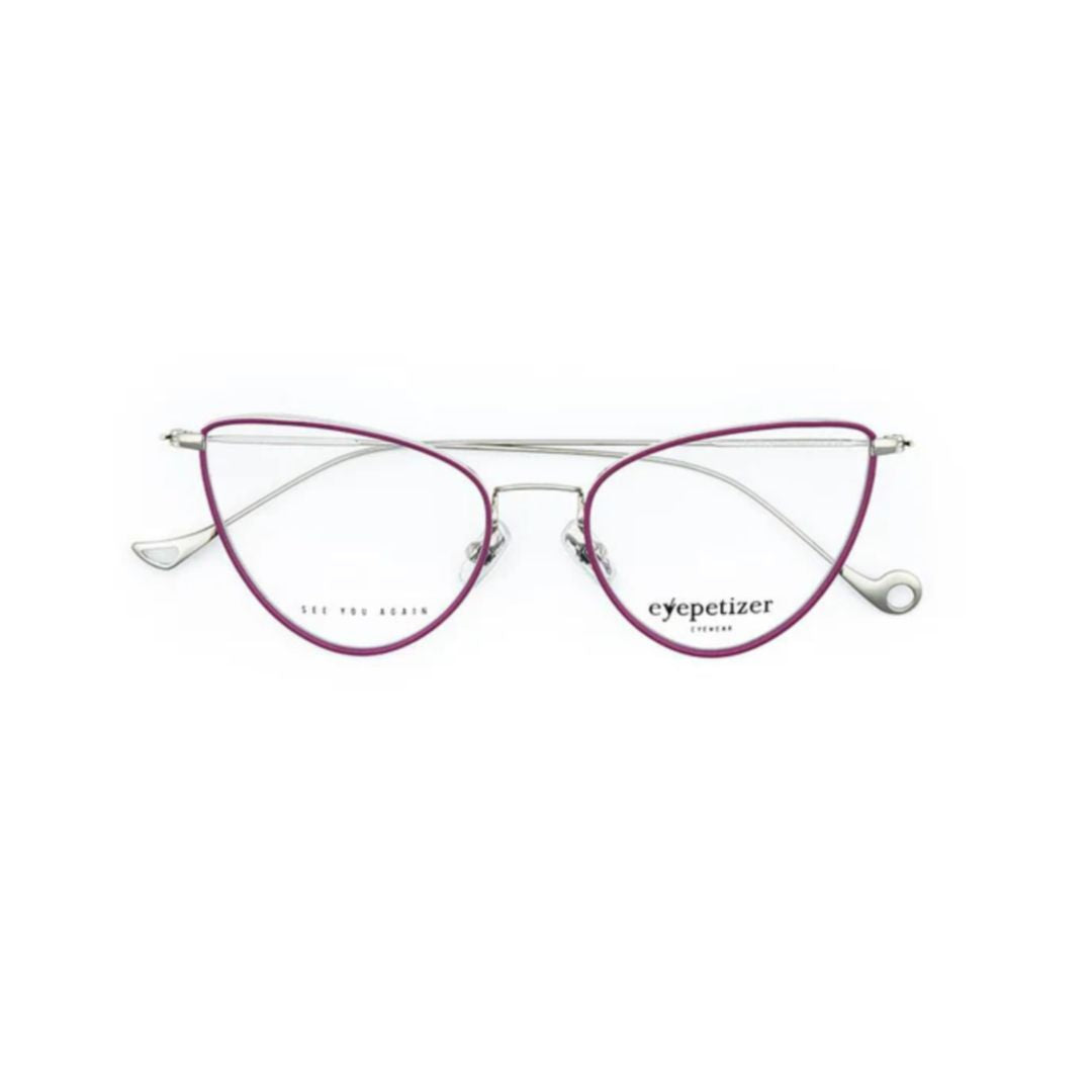 Cecile Sleek Metal Frame Eyeglasses with Delicate Cat-Eye Shape