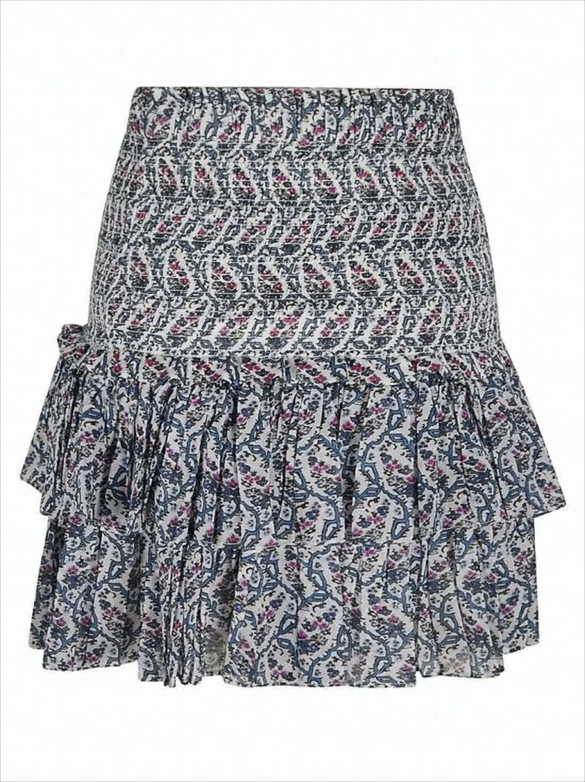 Floral Midi Skirt with Fitted Waistband