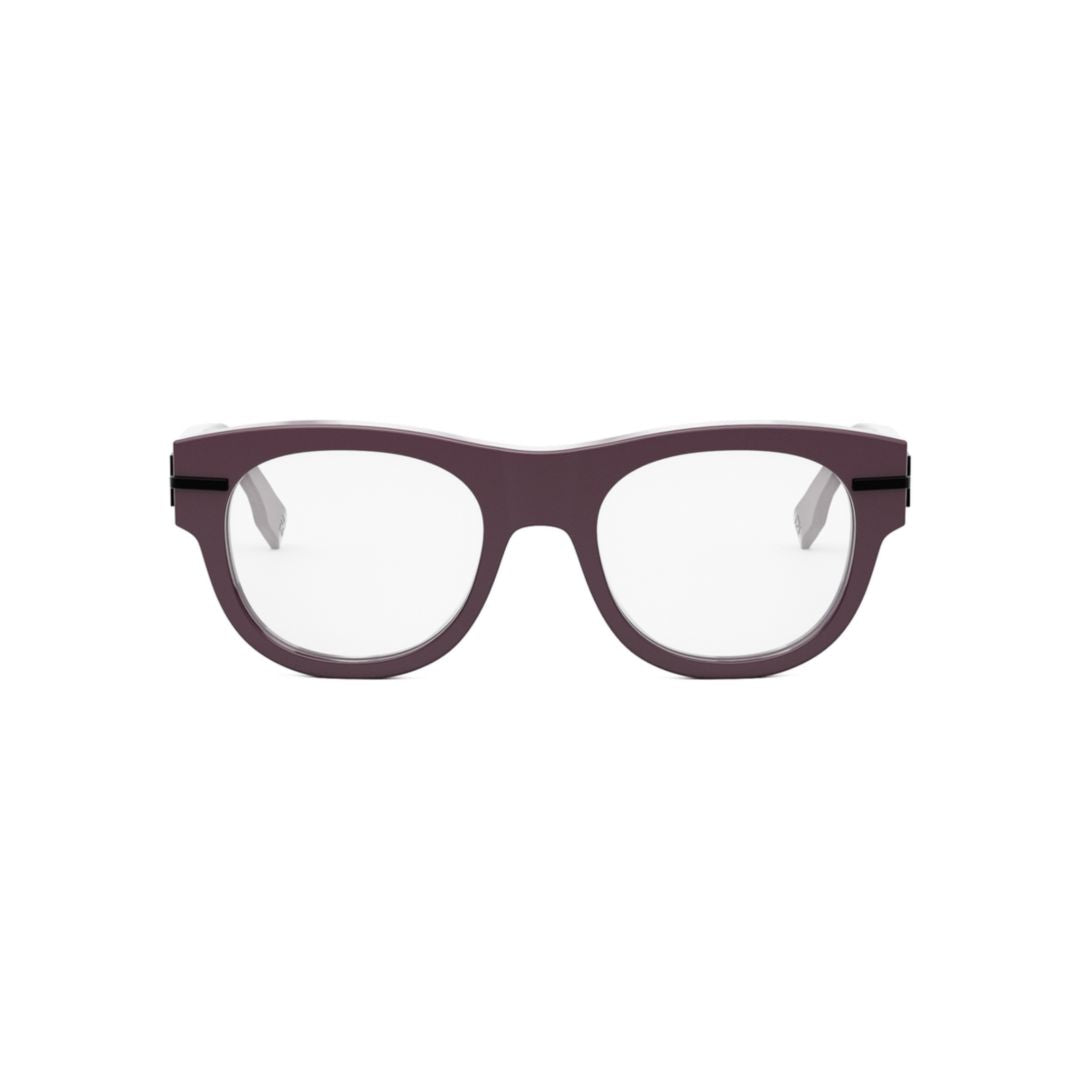 Fe50078i Bold Rounded Square Burgundy Eyeglasses