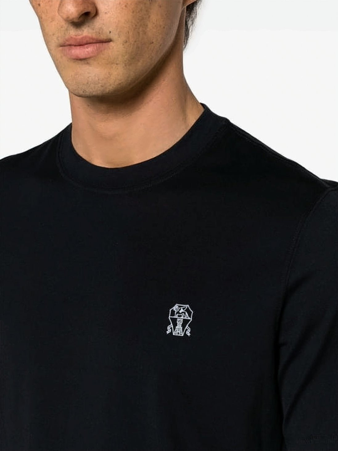 Short-Sleeve Crew Neck T-Shirt with Subtle Logo Detail