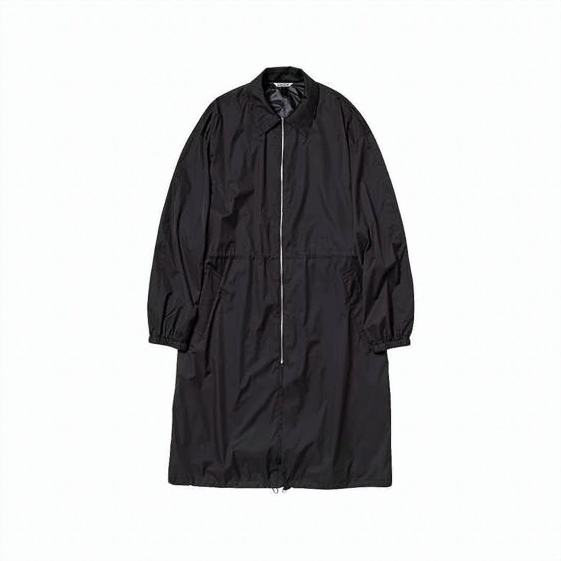 Minimalist Black Coat with Zip Closure