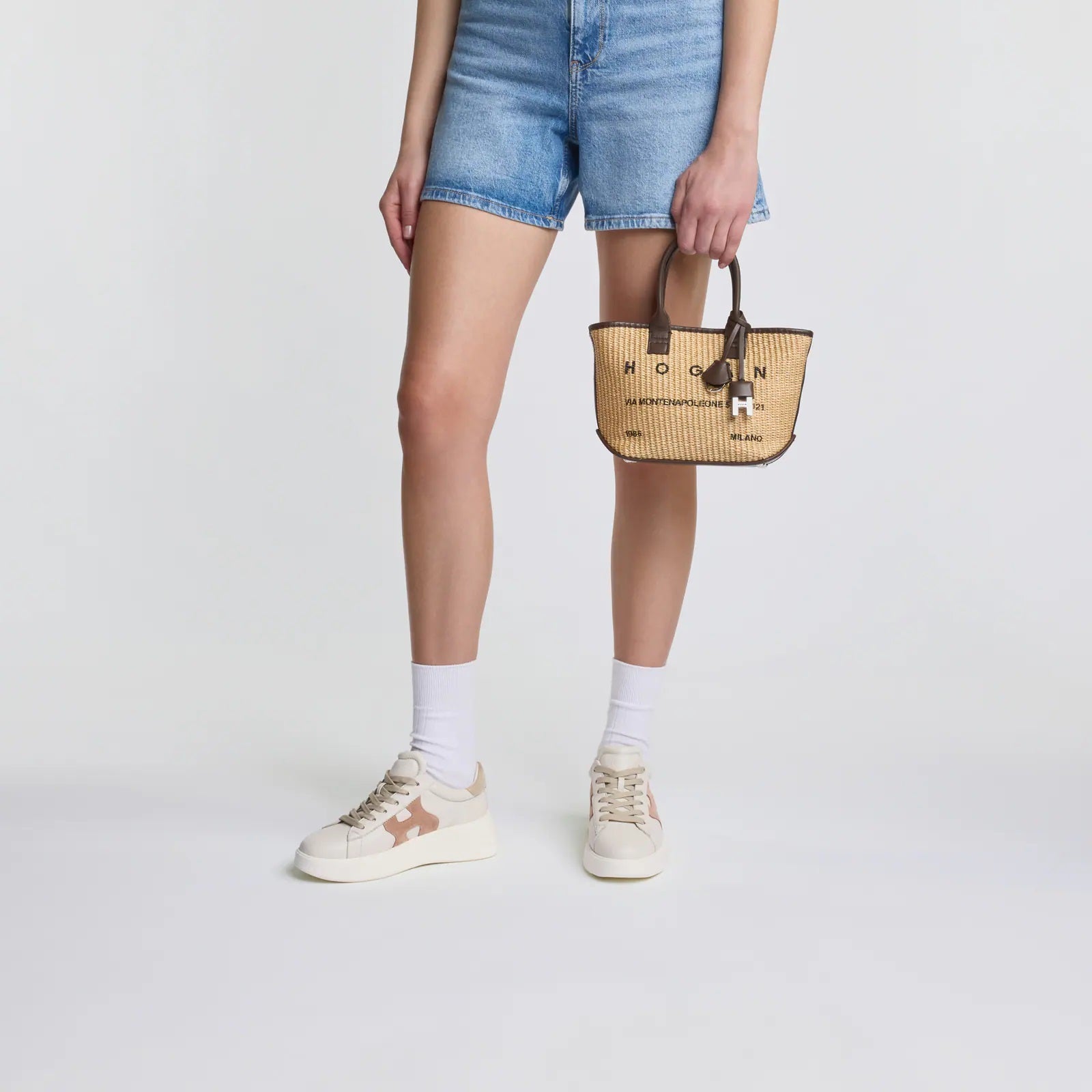 Rebel H562 Lace-Up Sneakers in Sheepskin and Calfskin