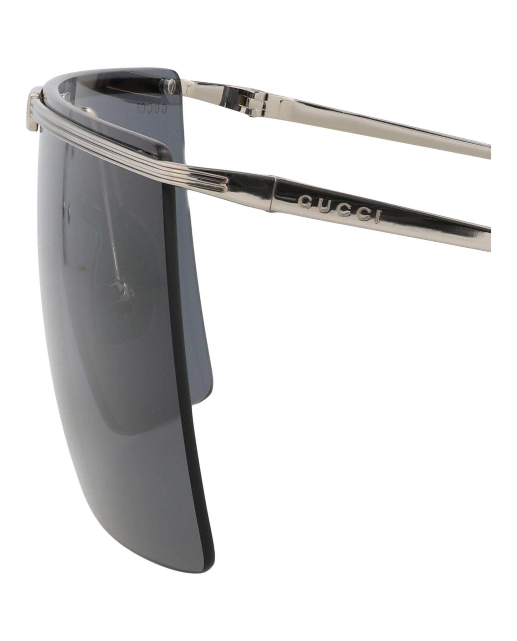 Shield-Frame Metal Sunglasses