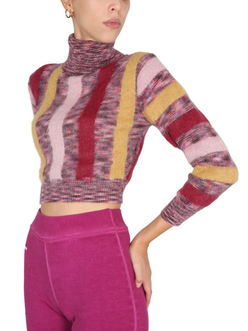 High Neck Cropped Shirt