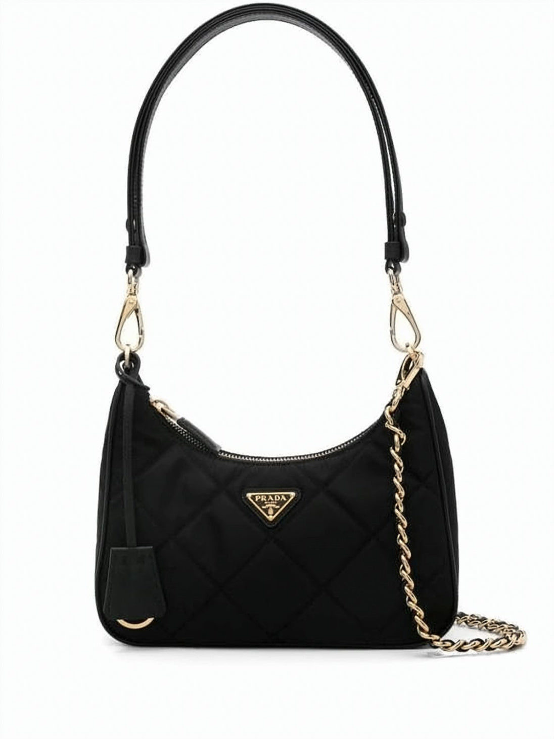 Compact Quilted Nylon Shoulder Bag