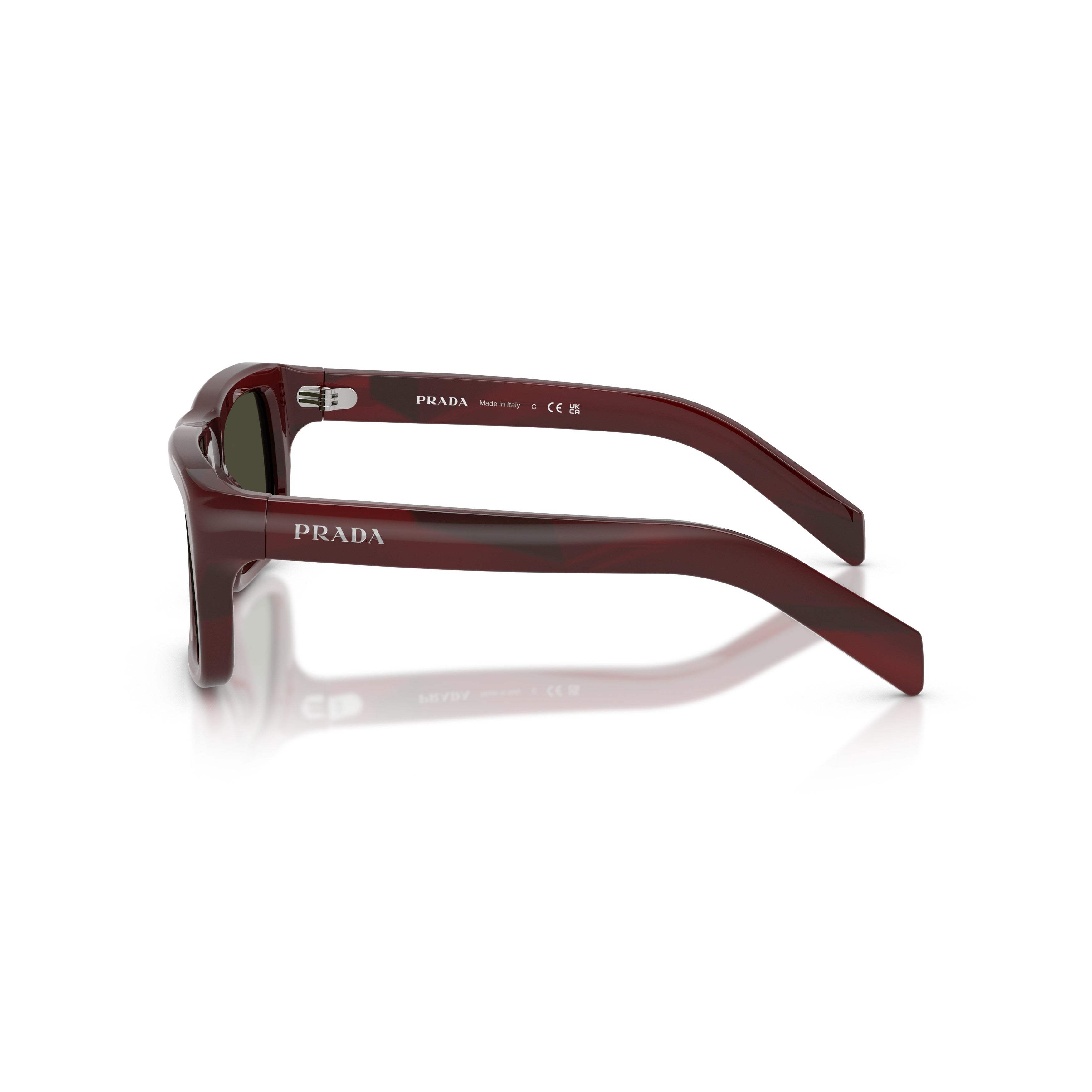 0pr D11s Thick Burgundy Rectangular Acetate Sunglasses