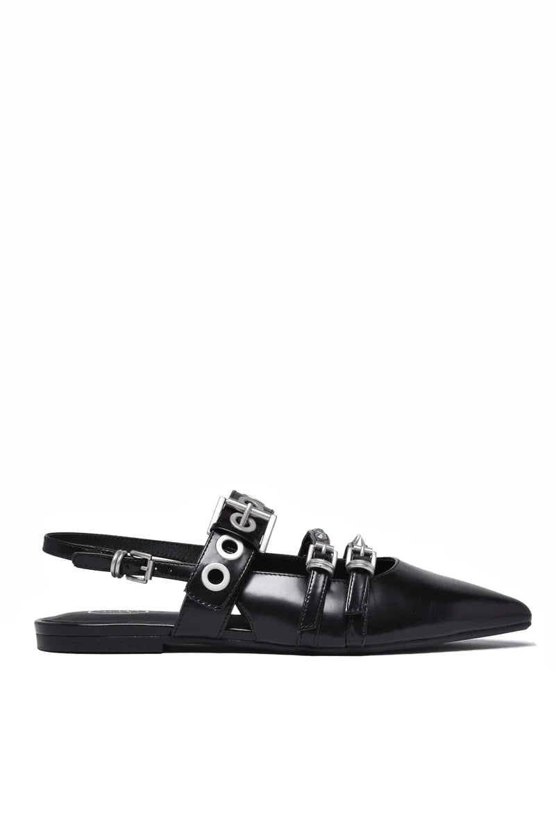 Leather Ballerinas - Black