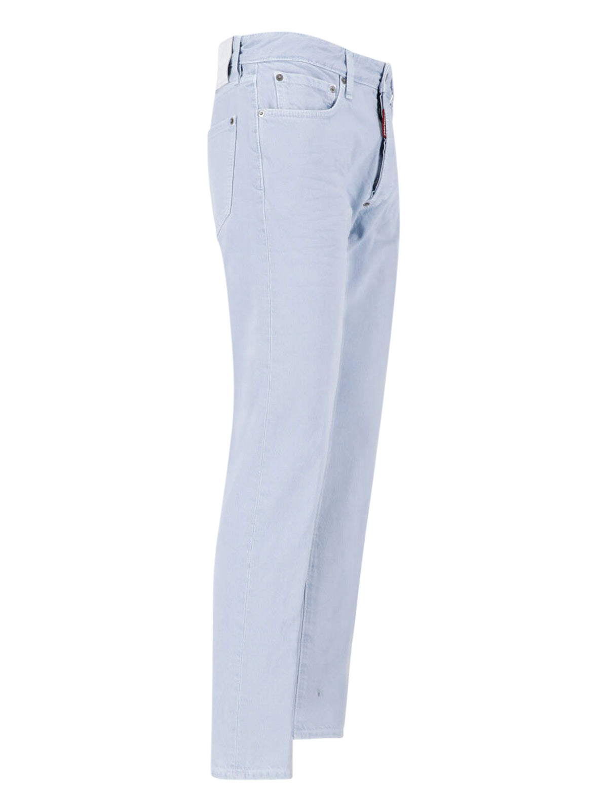Light Blue Straight-Leg Cotton Denim Jeans