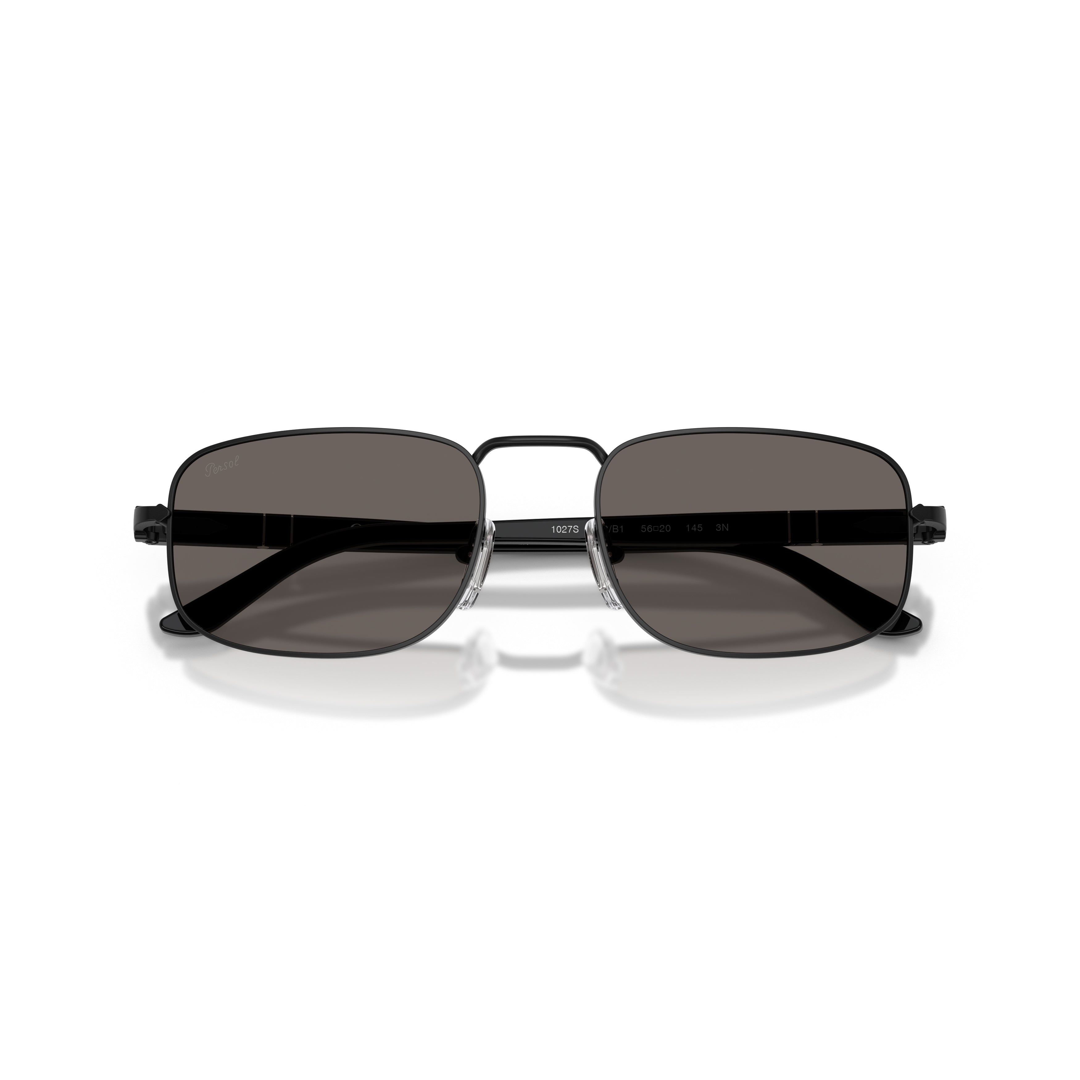 0po1027s Rectangular Metal Frame Sunglasses with Adjustable Nose Pads