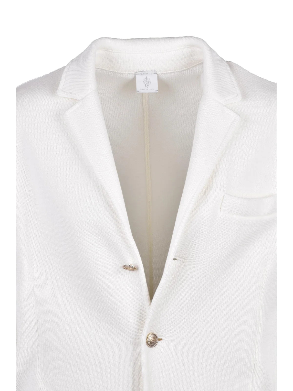 White Knitted Cotton Blazer Jacket