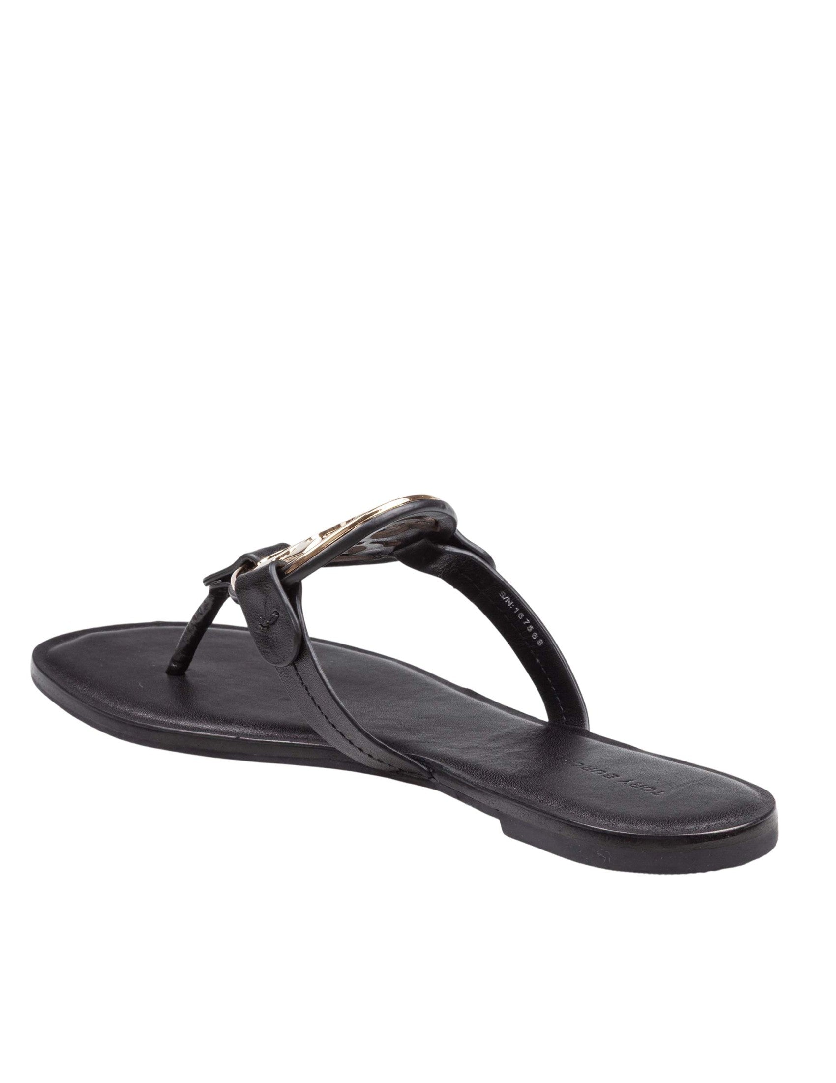 Metal Miller Leather Flip-Flops, Black