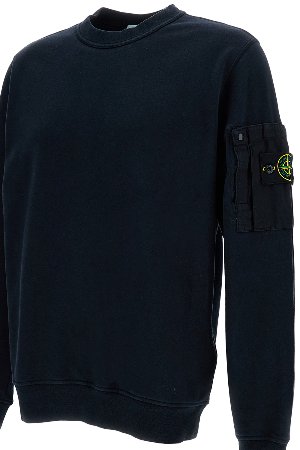 Crewneck Sweatshirt with Ribbed Detailing and Logo Patch