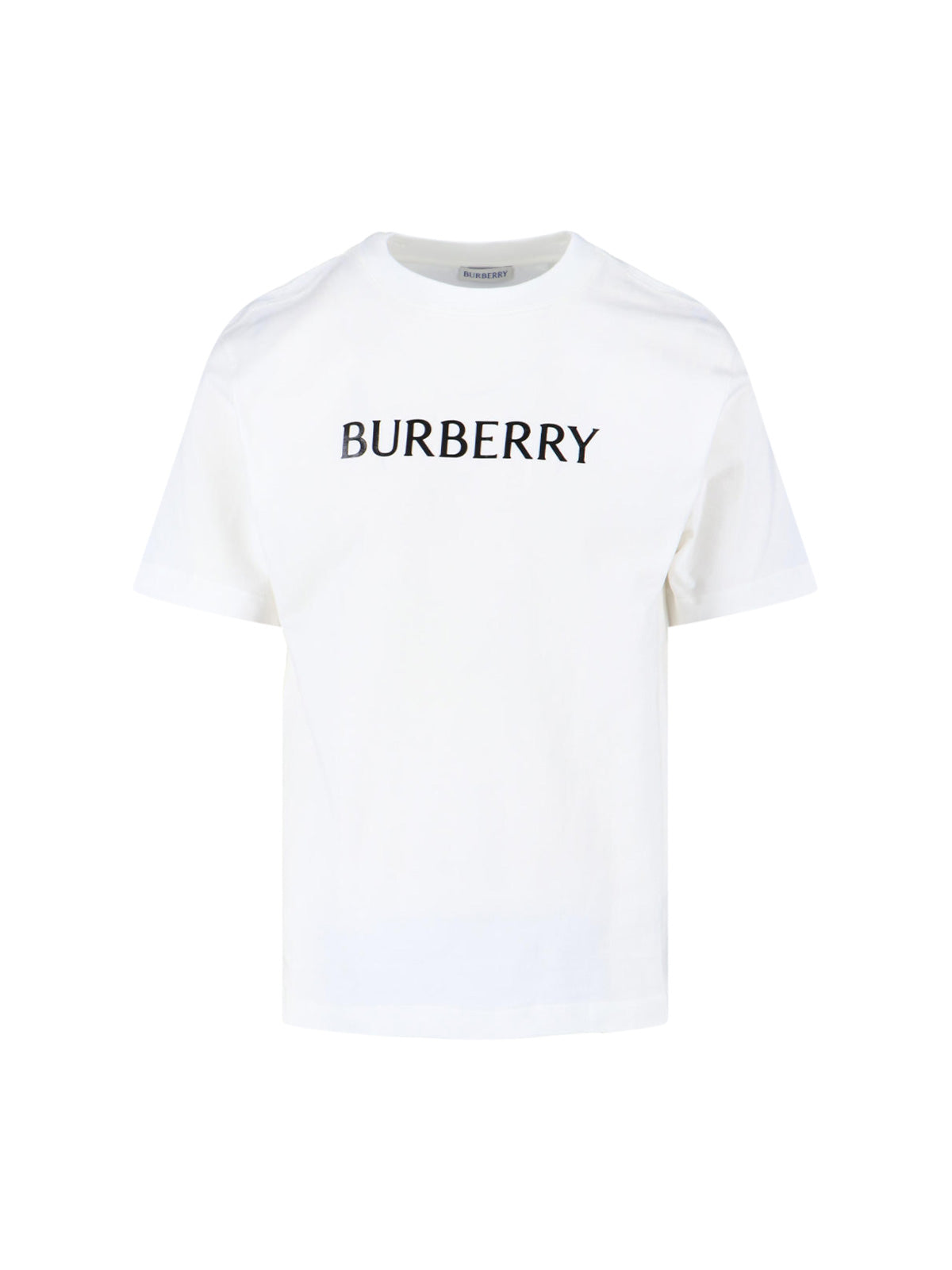 Logo T-Shirt In White Cotton, Crew Neck
