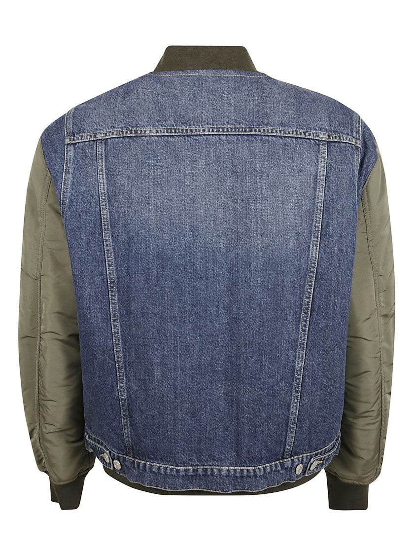 Denim And Fabric Casual Jacket