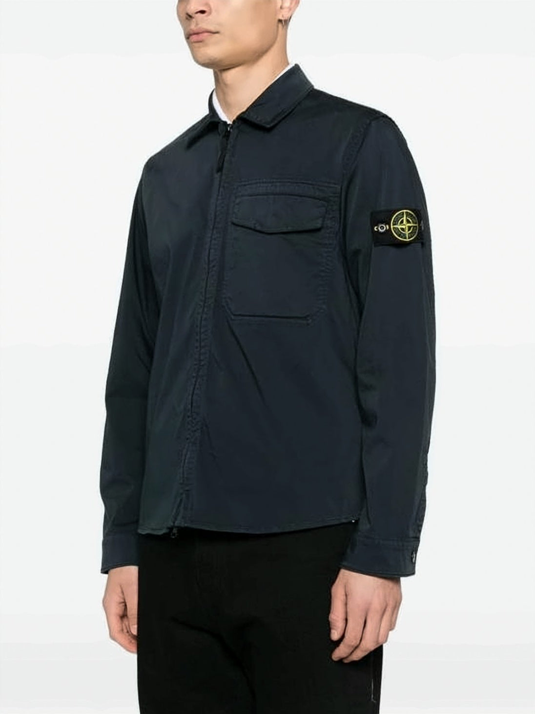 Black Jacket with Front Zipper Closure