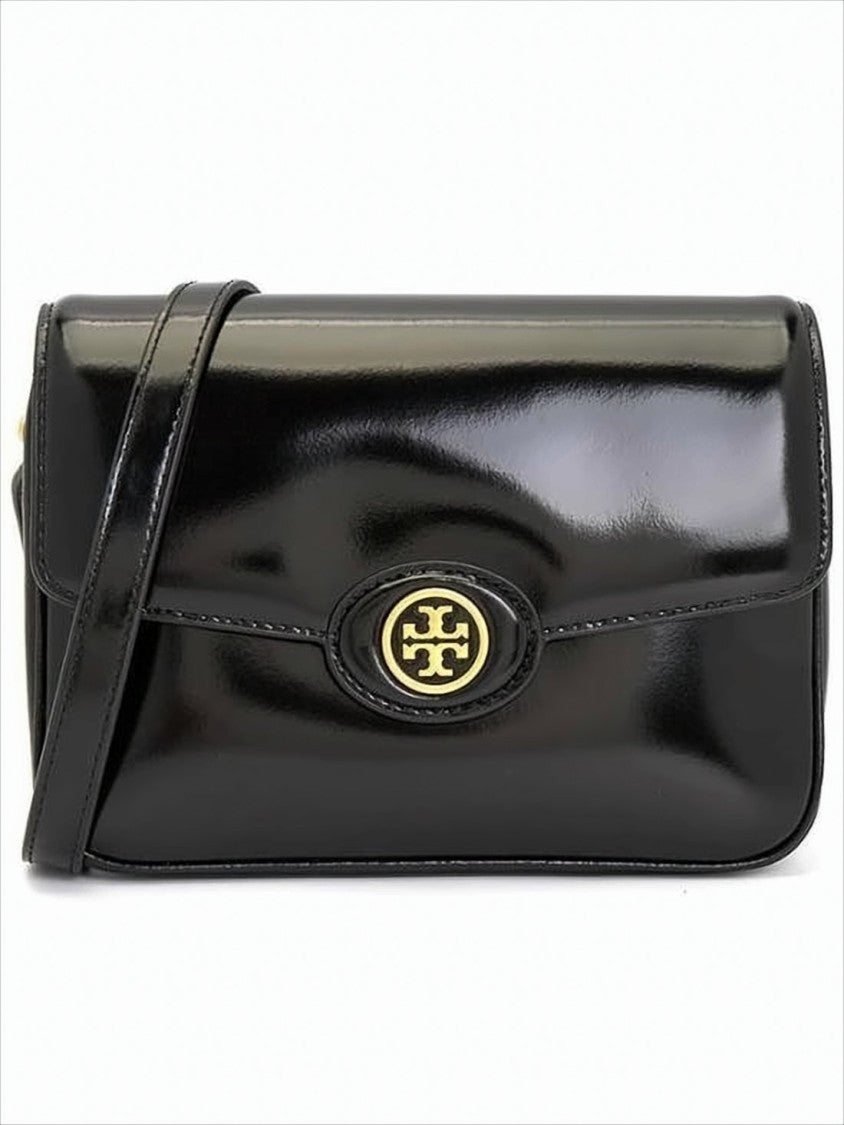 Cowhide Leather Shoulder Bag with Flap Closure