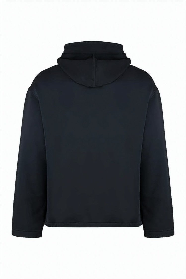 Cropped Half-Zip Jacket With Flap Pockets And Hood