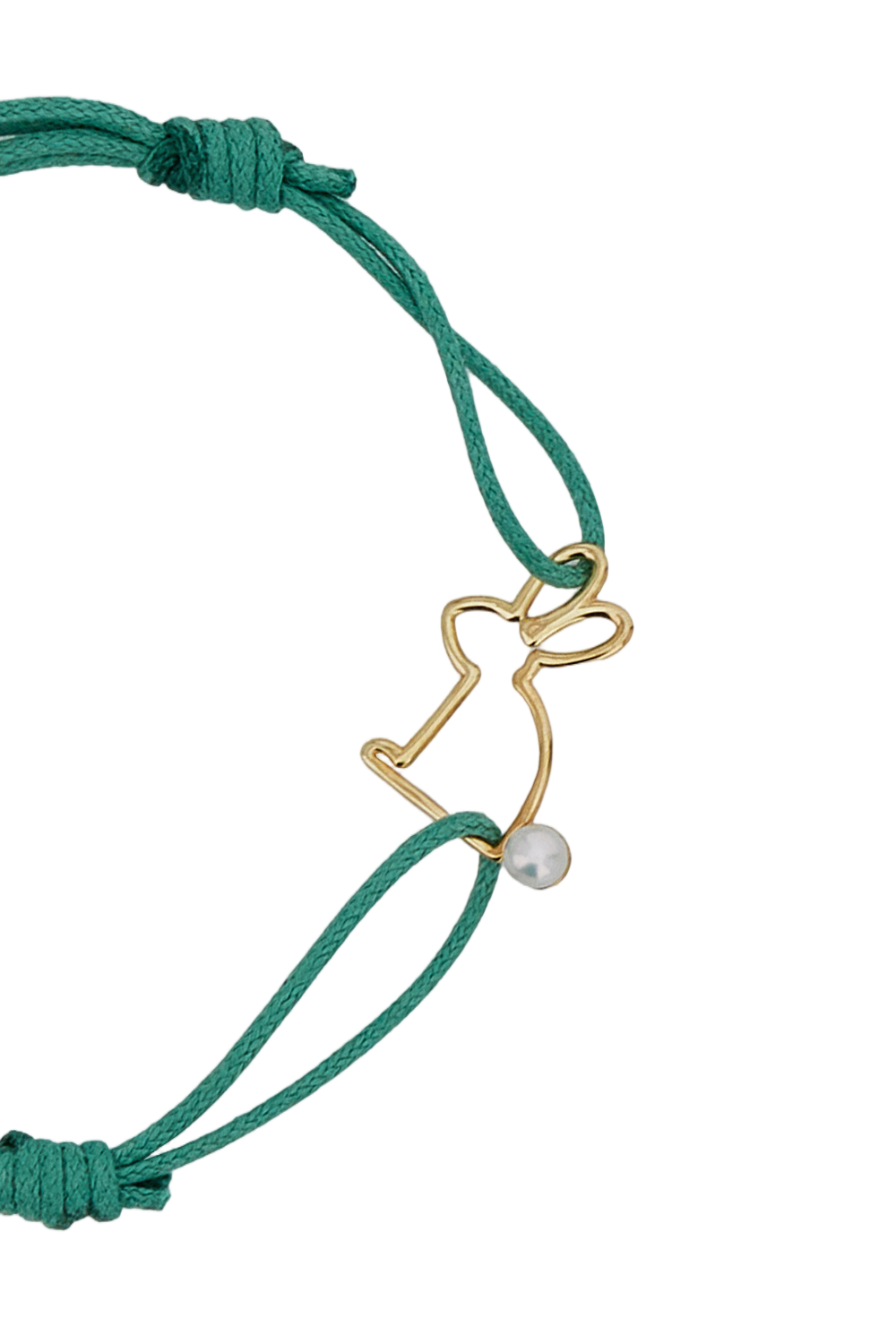 Green Conejito Perla 9K Gold Cotton Bracelet